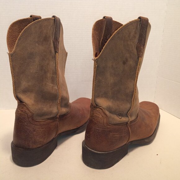 ARIAT "Rambler" Men's Size 11D Pull-on Western Boot Square Toe Brown Leather - Picture 9 of 14